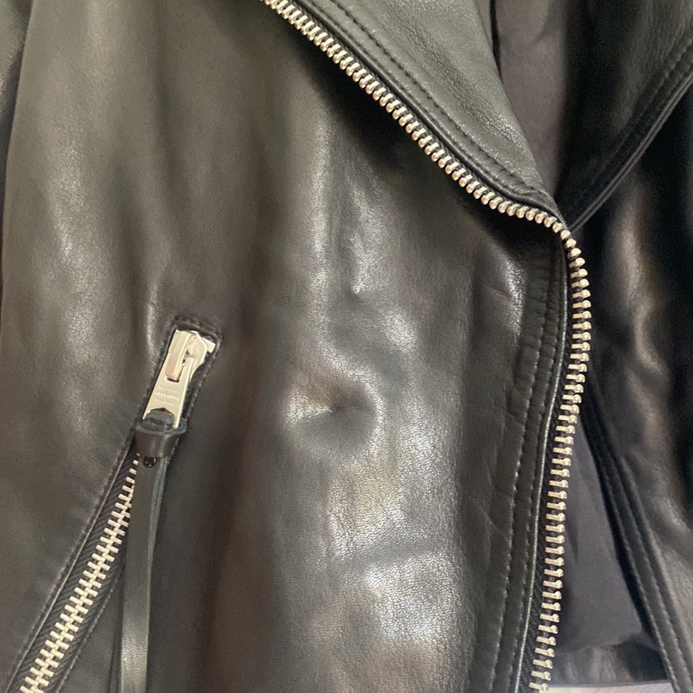 All Saints Black Leather Jacket - Picture 7 of 9